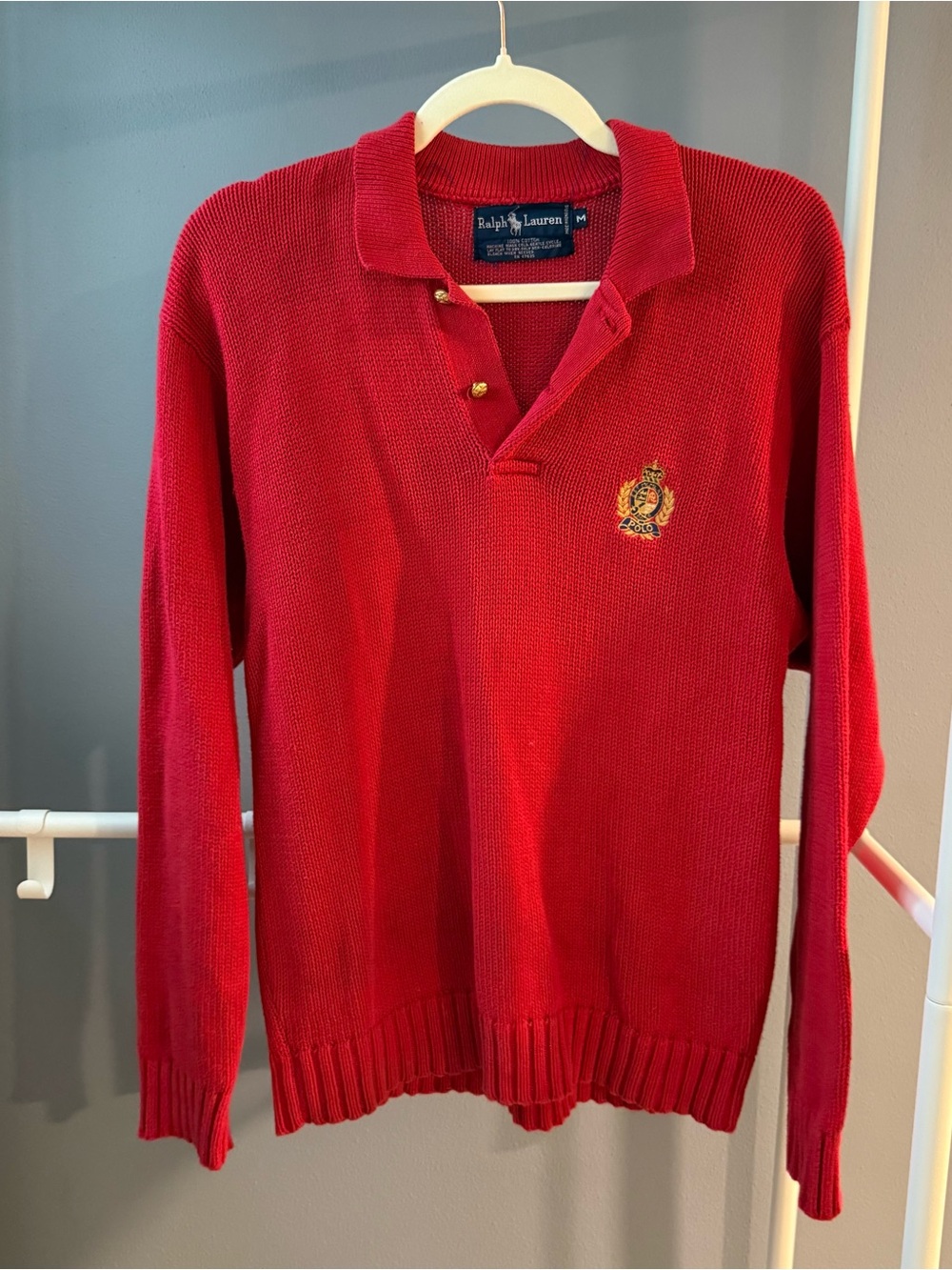 Vintage red Ralph Lauren polo sweater